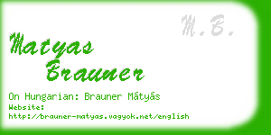 matyas brauner business card